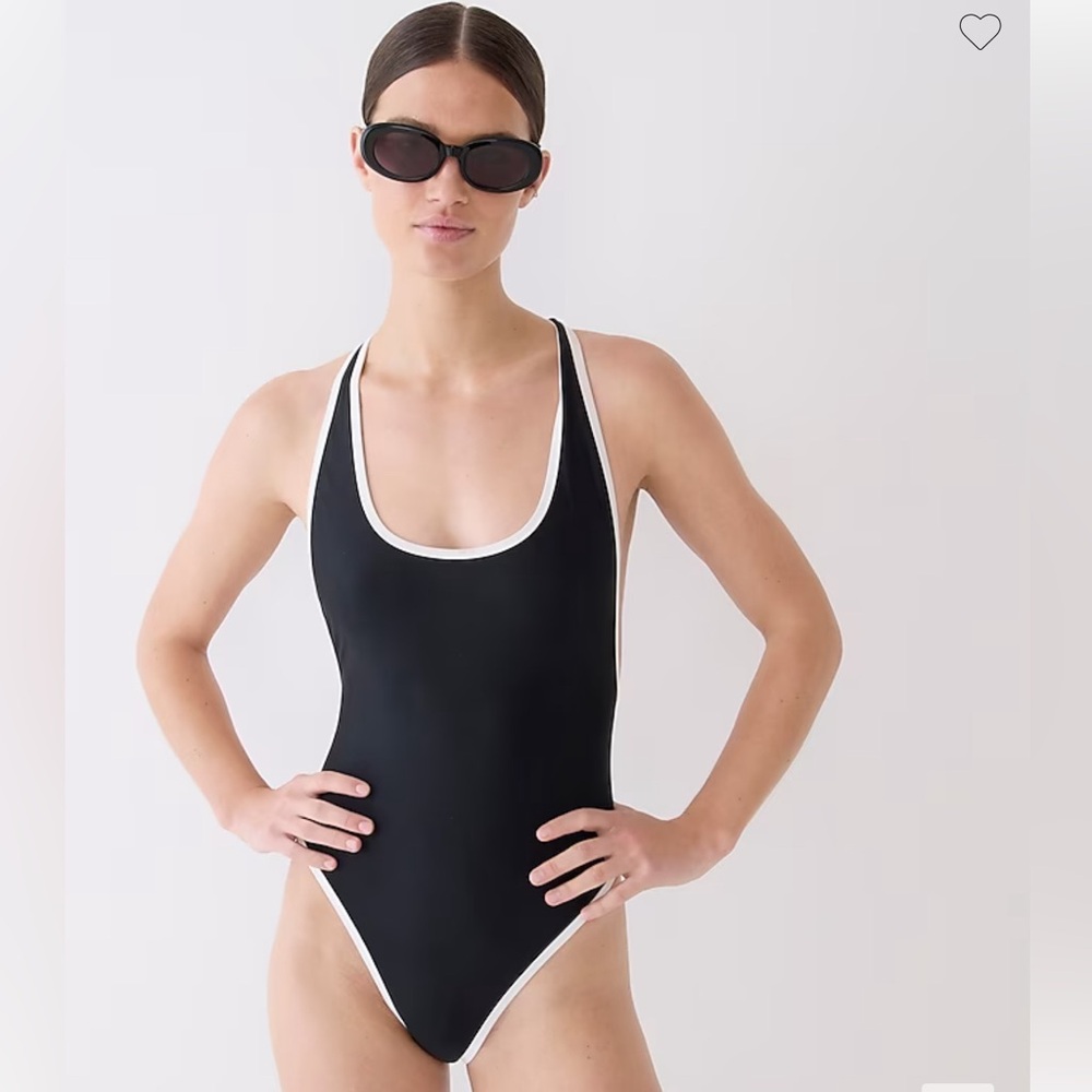 J crew tipped racer-back one-piece